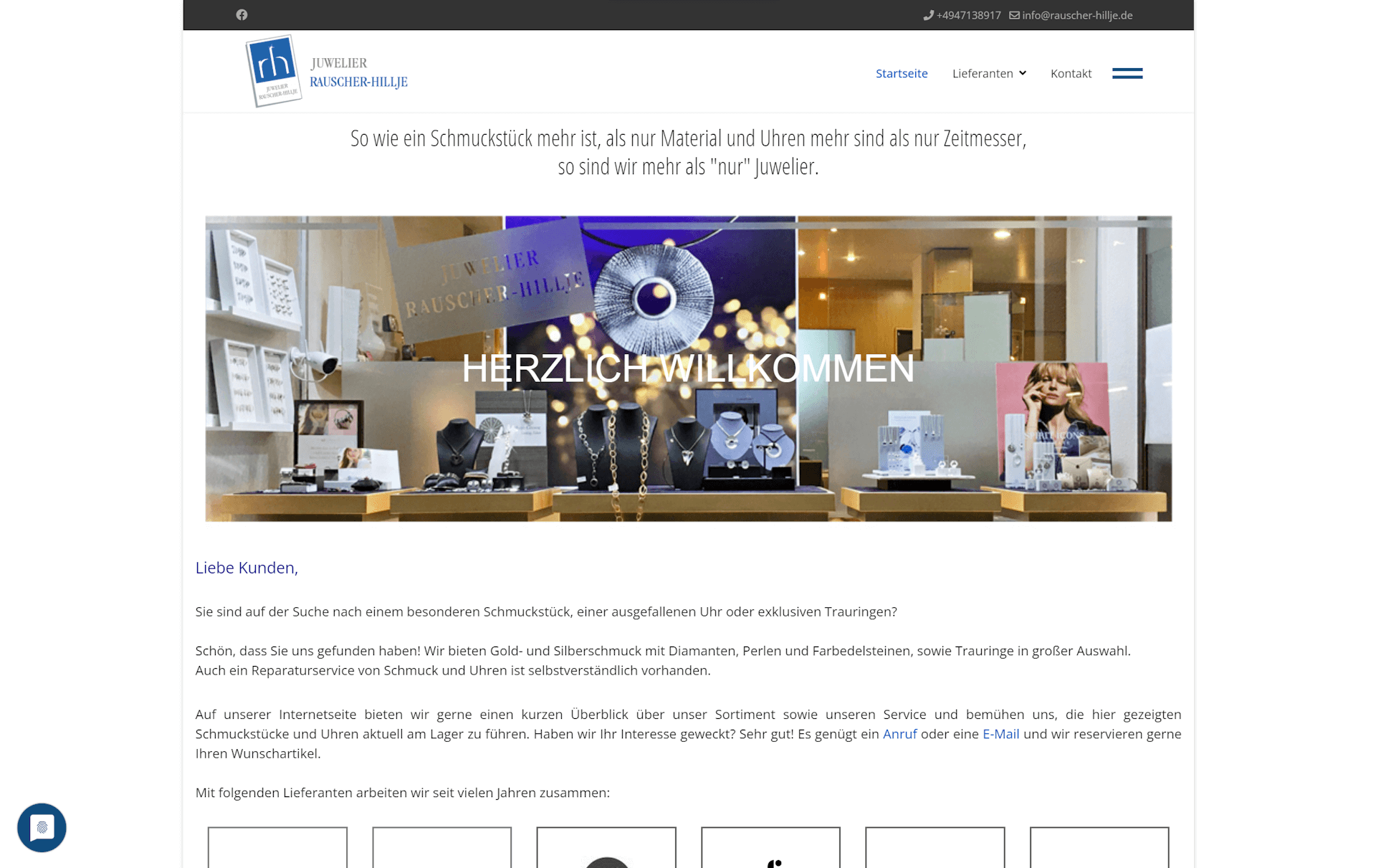 Webseite Juwelier Rauscher Hillje