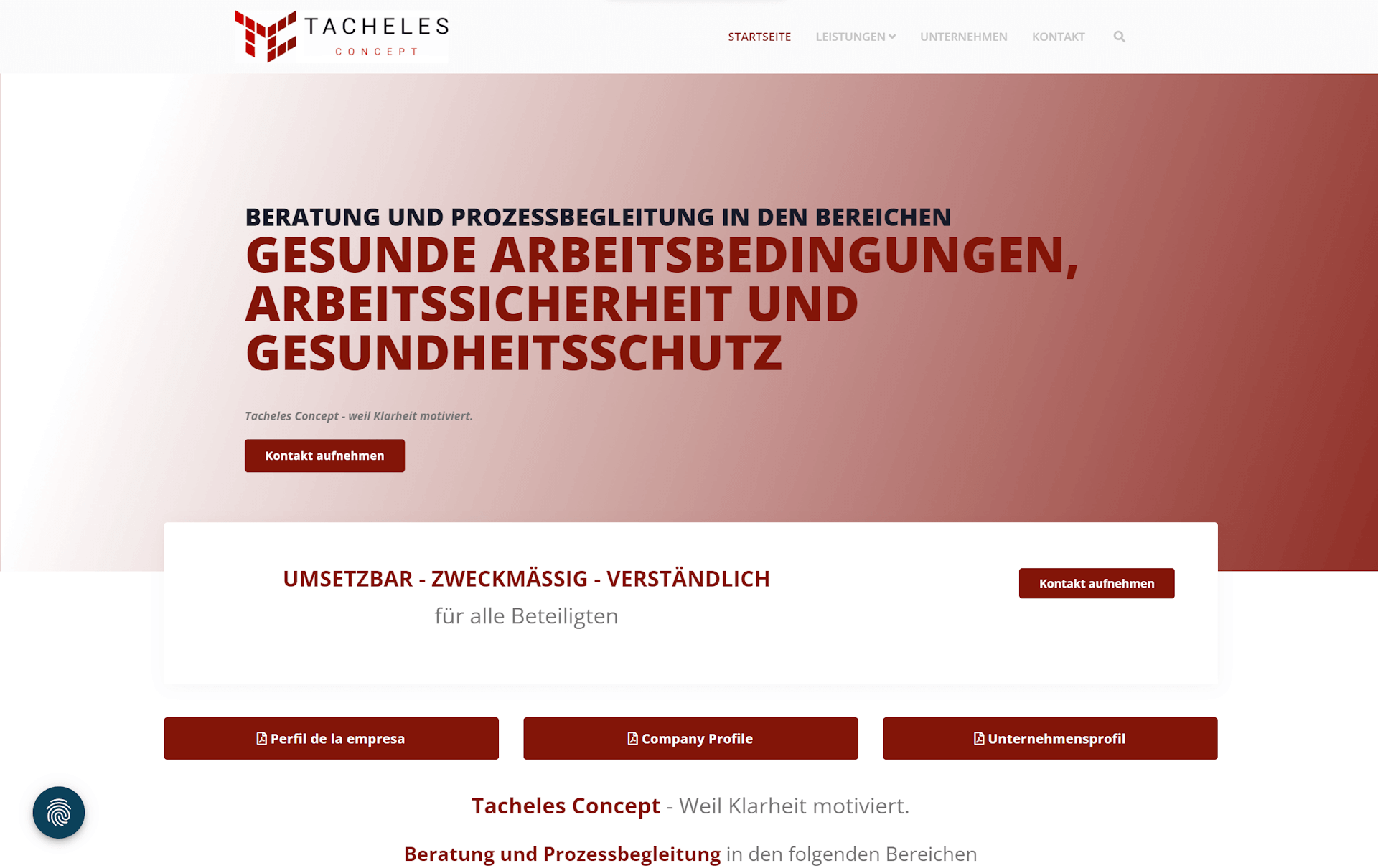 Webseite Tacheles Concept GmbH