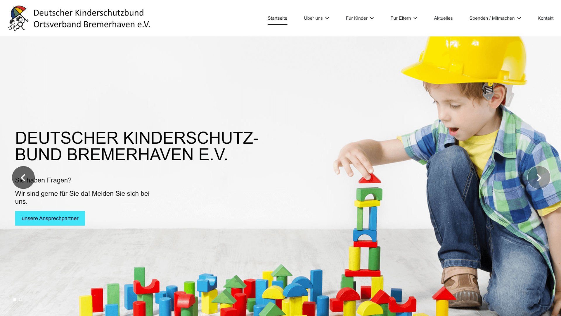 Webseite Deutscher Kinderschutzbund Bremerhaven